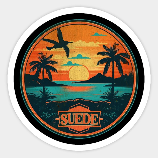 Retro Vibes - Suede Sticker by Itulah Cinta